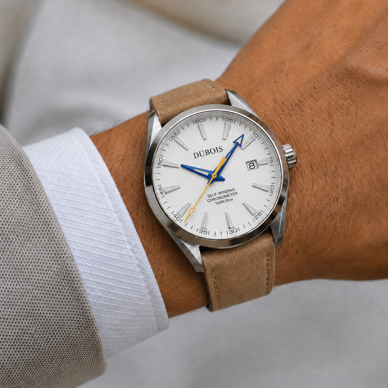 Héritage Homme ® Blanc Cuir 41mm