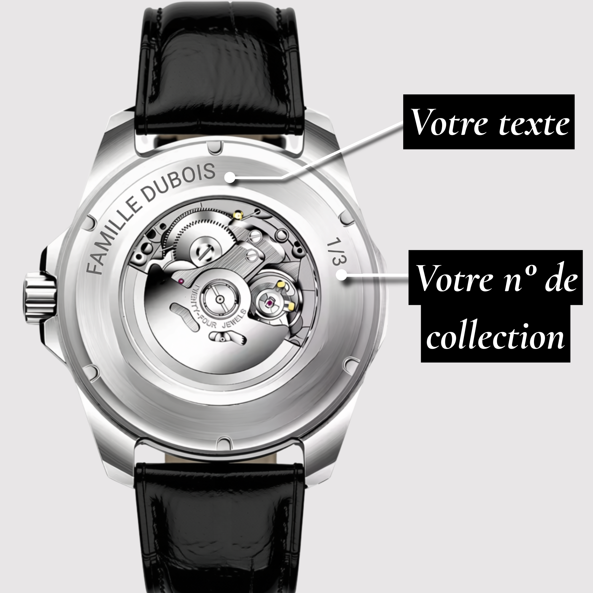 Héritage Noir Cuir ® Homme 41mm