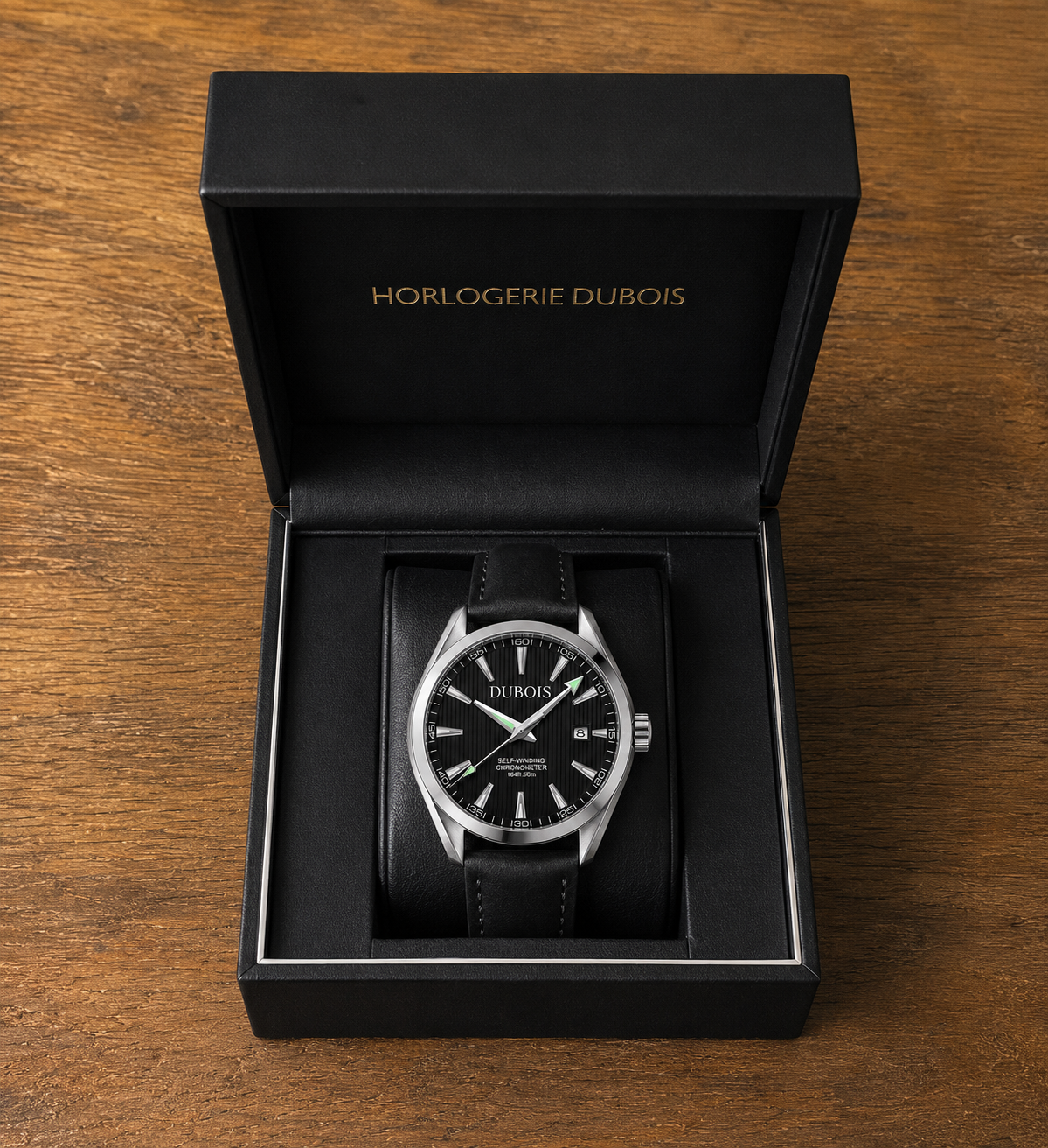 Héritage Noir Cuir ® Homme 41mm