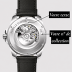 Héritage Homme ® Noir Cuir 41mm