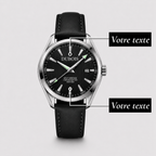Héritage Noir Cuir ® Homme 41mm