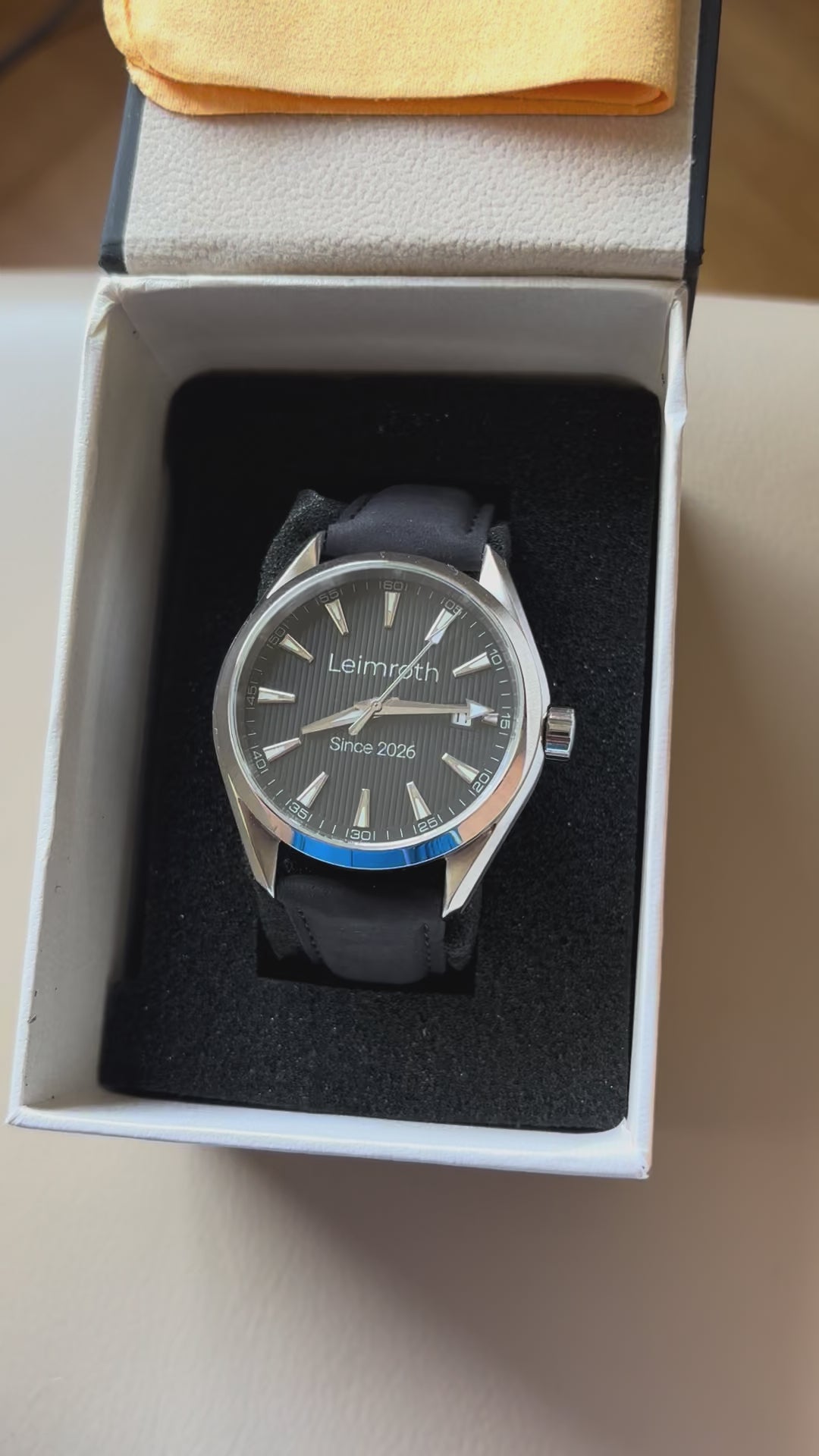 Héritage Homme ® Noir Cuir 41mm