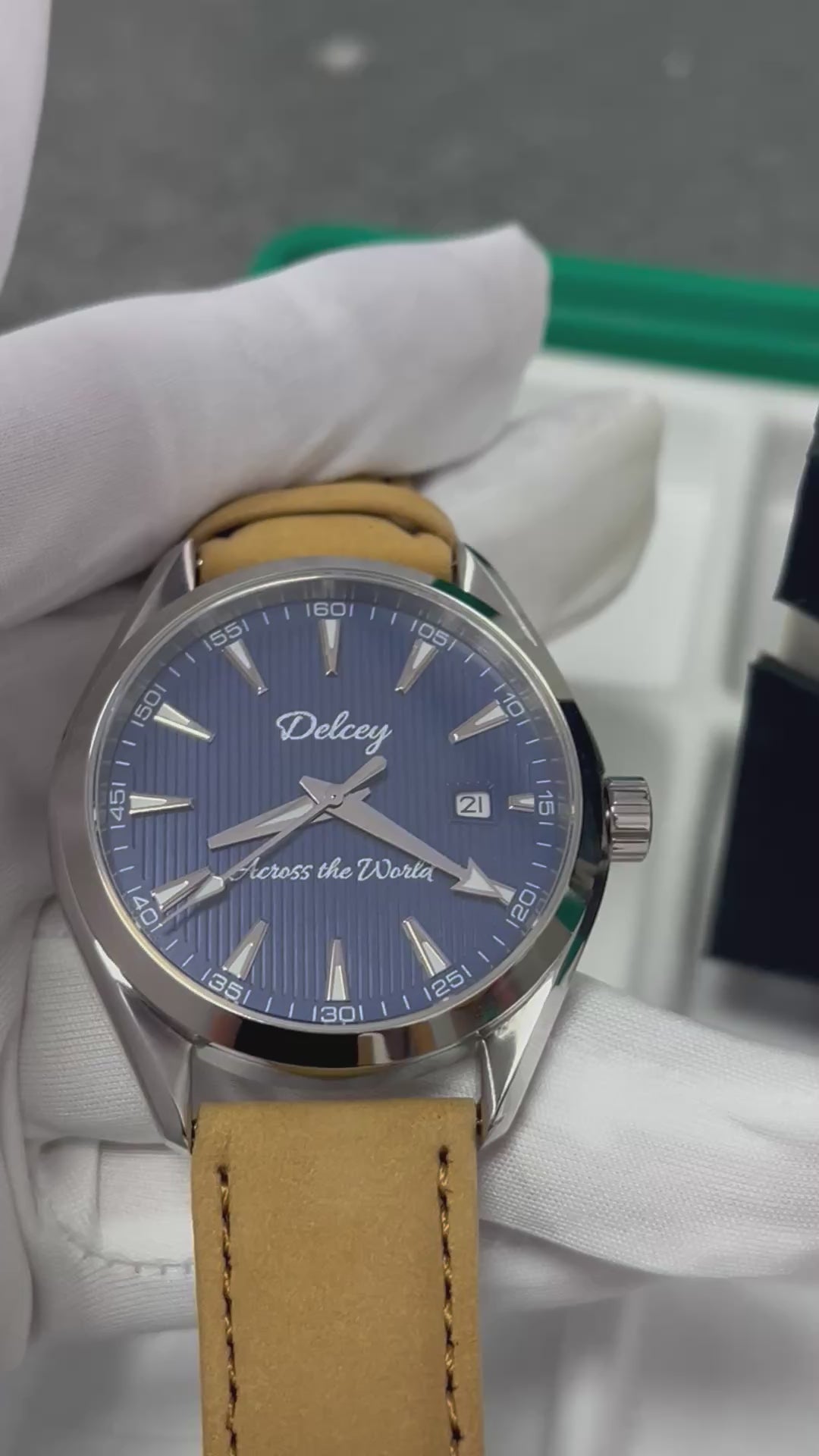 Héritage Homme ® Bleu Cuir 41mm