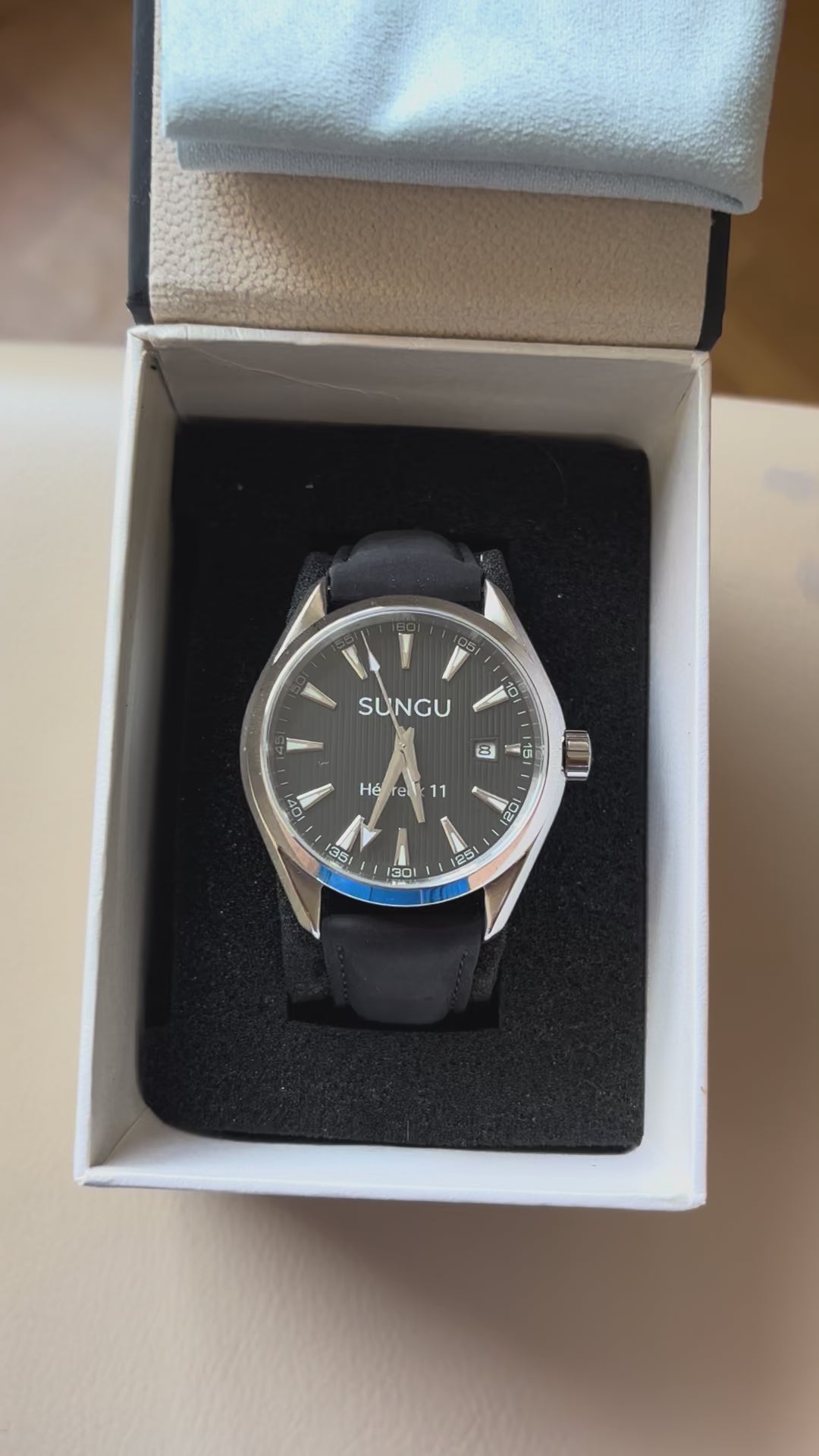 Héritage Homme ® Noir Cuir 41mm